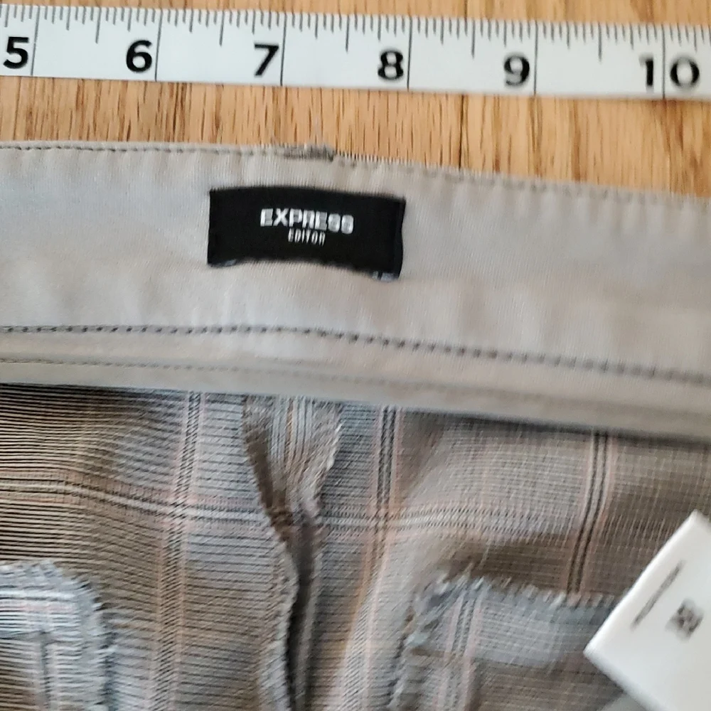 Express Light Gray Checkered Women's Trousers
